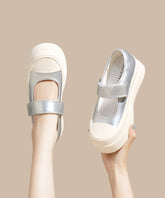 Zapatos planos con plataforma y correa de hebilla rosa informales